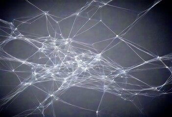 Poster - a complex network of interconnected lines and dots against a dark background, creating a visually striking abstract pattern