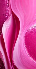 Poster - a close-up view pink flower petal with a subtle texture, set against a gradient background transitioning from a deep pink at the top to a lighter shade at the bottom
