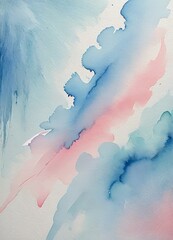 Aufkleber - a watercolor painting with a gradient of blue, pink, and white colors, creating a sense of movement and fluidity