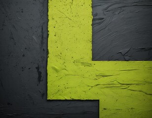 Poster - a close-up view textured surface with a yellow line and a black line intersecting it