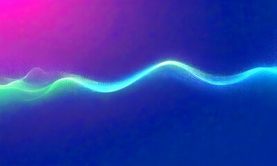 Fototapete - a gradient of blue and purple hues, with a wave-like pattern of green and blue lines, creating a visually striking abstract design