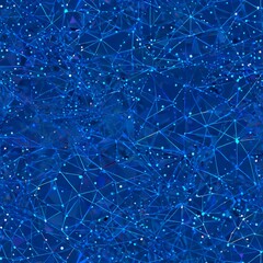 Leinwandbilder - a digital illustration night sky, featuring a network of interconnected lines and dots in shades of blue, white, and gray The lines and dots are