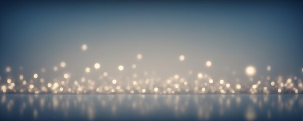 Poster - a serene scene calm body of water reflecting the twinkling lights city skyline The lights, scattered across the water's surface, create a mesmerizing pattern that