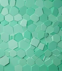 Leinwandbilder - a pattern of overlapping hexagonal shapes in various shades of green, creating a visually appealing and textured background