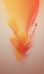 Poster - a vibrant abstract composition of orange and yellow hues, with a subtle gradient effect transitioning from warm to cool tones The central element is a large, fiery shape