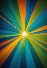 Leinwandbilder - a vibrant abstract design with radiating lines in various colors, including blue, green, orange, and yellow, creating a dynamic and energetic visual effect