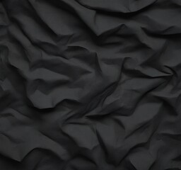 Aufkleber - A close-up view crumpled black fabric, with a textured and wrinkled appearance