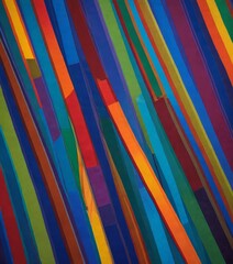 Poster - a vibrant abstract composition of intersecting diagonal lines in various colors, creating a dynamic and visually striking pattern