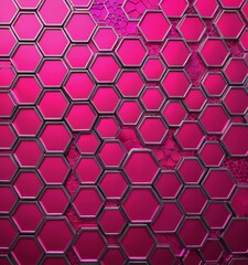 Fototapete - a repeating pattern of hexagonal shapes in shades of pink and black, creating a visually striking and geometric design.