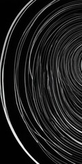 Fototapete - a black and white abstract composition featuring concentric circles and lines, creating a sense of depth and movement