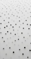 Poster - a white background with numerous small black dots scattered across it, creating a sense of randomness and depth