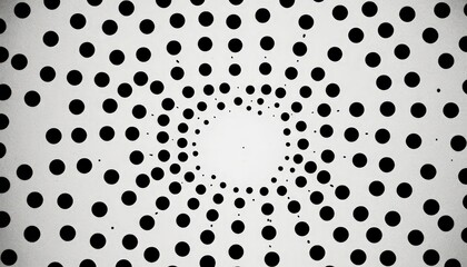 Aufkleber - a close-up view white background with a radial pattern of black dots, creating a sense of movement and depth