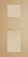 Poster - a minimalist abstract composition with a geometric design The central element is a white square, which is slightly tilted to the right The square is adorned with a series