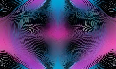 Poster - a vibrant, abstract pattern with swirling lines and curves in shades of blue, purple, and pink, creating a mesmerizing and hypnotic visual effect