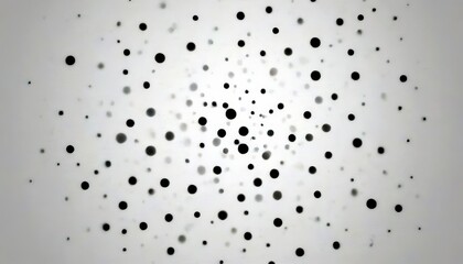 Poster - a white background with numerous black dots scattered randomly, creating a sense of randomness and chaos