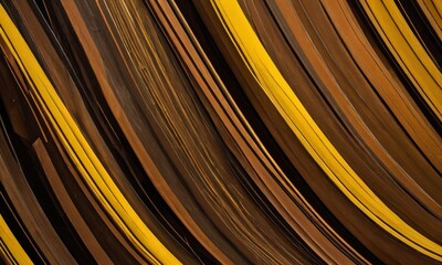Poster - a close-up view diagonal pattern of vertical lines in various shades of brown and yellow, creating a sense of movement and depth