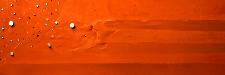 Leinwandbilder - a close-up view reddish-brown surface with small white dots scattered across it, resembling a desert or sand dune