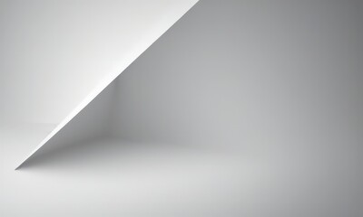 Leinwandbilder - a minimalist, abstract composition white triangle intersecting a gray wall, creating a sense of depth and perspective