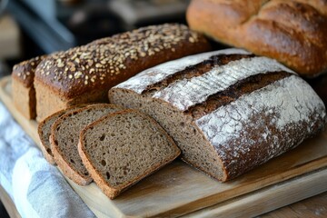 Delicious mixed rye bread, also called gray bread - generative ai