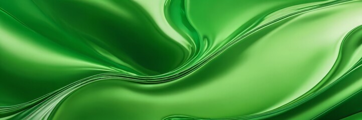Poster - a vibrant abstract pattern of green, with curved lines and a smooth, flowing texture that creates a sense of movement and dynamism