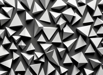 Poster - A pattern of white triangles on a black background