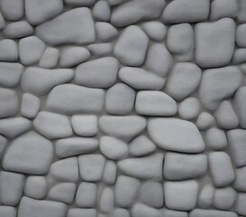 Aufkleber - A close-up view textured gray stone wall, composed of irregularly shaped stones arranged in a pattern