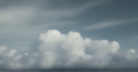Poster - a cloudy sky with fluffy white clouds against a dark blue background