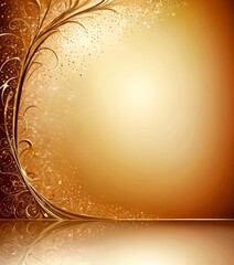 Fototapete - a golden, ornate border with a reflective surface at the bottom, creating a warm and elegant atmosphere