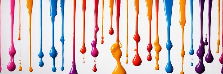 Leinwandbilder - Vibrant Paint Drips in a Vertical Line
