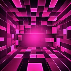 Fototapete - a perspective room filled with square tiles, each exhibiting a unique color and pattern The tiles are arranged in a grid-like pattern, creating a