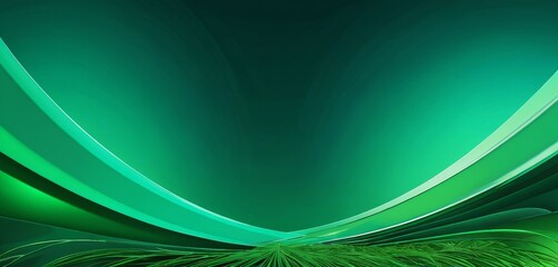 Aufkleber - a vibrant abstract composition with a gradient of green and blue hues The central focus is a curved line, transitioning from a darker shade of green at the top to a lighter