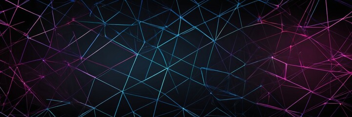 Fototapete - a digital illustration complex network of interconnected lines and points, in shades of blue and pink The lines and points are arranged in a