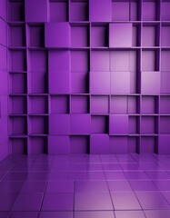 Leinwandbilder - A purple tiled floor with a grid-like pattern of square tiles, creating a visually striking and abstract background