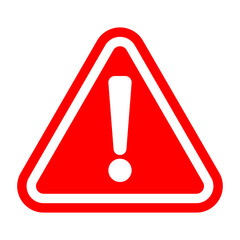 Wall Mural - red warning sign icon, isolate danger vector symbol on white background, alert, attention sign for t