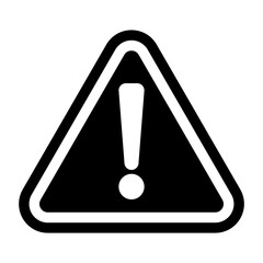 Wall Mural - isolate black warning icon sign, caution alert vector symbol on white background, danger sign, alert