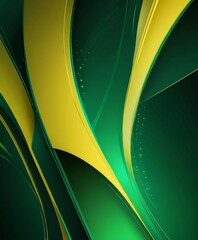 Aufkleber - a vibrant abstract composition with curved lines in shades of green and yellow, creating a dynamic and visually striking effect