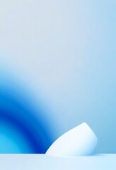 Leinwandbilder - a minimalist, abstract composition with a white, curved object positioned centrally against a gradient background transitioning from blue to white