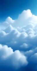 Leinwandbilder - A serene sky filled with fluffy white clouds, creating a dreamy and tranquil atmosphere