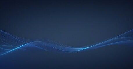 Poster - a dark blue gradient background with a wave-like pattern of blue lines, creating a sense of movement and fluidity