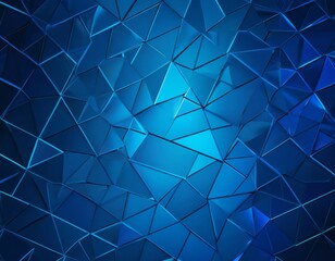 Leinwandbilder - a blue, abstract background composed of numerous triangular shapes, creating a visually striking and geometric pattern