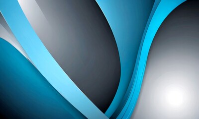 Fototapete - a striking abstract composition of curved lines in shades of blue and gray, creating a sense of movement and dynamism