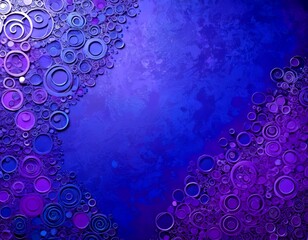Aufkleber - a vibrant abstract composition of overlapping circles in various shades of purple and blue, creating a dynamic and visually striking pattern