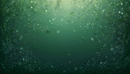 Aufkleber - a serene underwater scene, with a deep green hue dominating the background The water is speckled with numerous small, white bubbles, creating a sense