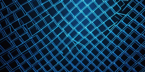 Aufkleber - a close-up view blue wire mesh pattern with a diagonal grid-like design The mesh appears to be made of thin, flexible wires, creating a sense of depth and