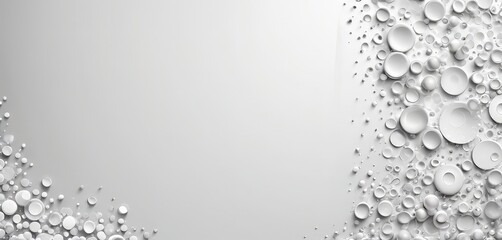 Poster - a white background with a variety of white circles and ovals scattered across it, creating a visually striking and abstract composition