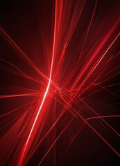 Fototapete - a striking abstract composition of intersecting red lines and beams, creating a dynamic and visually captivating effect