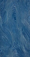 Poster - a close-up view blue surface with white lines that create a repeating pattern, resembling a fingerprint