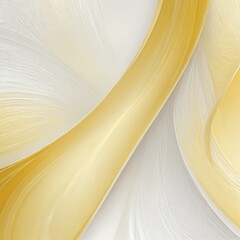 Poster - a striking abstract composition of overlapping curved lines in varying shades of yellow and white, creating a sense of movement and dynamism.