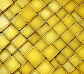 Aufkleber - a close-up view grid of yellow square tiles arranged in a diagonal pattern, creating a visually striking and geometric design
