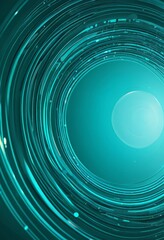 Aufkleber - a circular pattern of concentric lines and dots in shades of blue and green, creating a sense of depth and movement